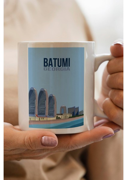 Georgia- Gürcistan- Batum Baskılı Premium Kupa Bardak