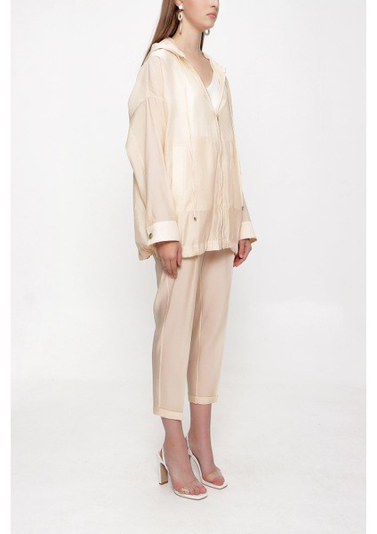 Ekru Oversize Fermuarlı Ceket 61155 fırsatları