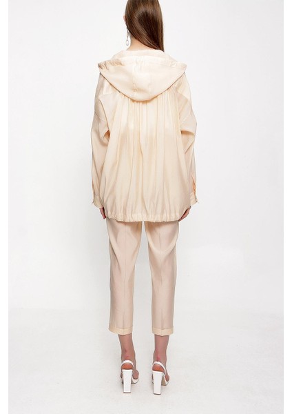 Ekru Oversize Fermuarlı Ceket 61155 indirimleri