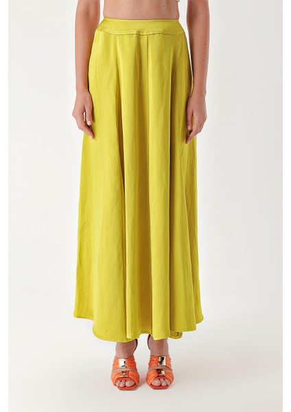 Asit Sarı Yüksek Bel Keten Etek 81271 fiyatları