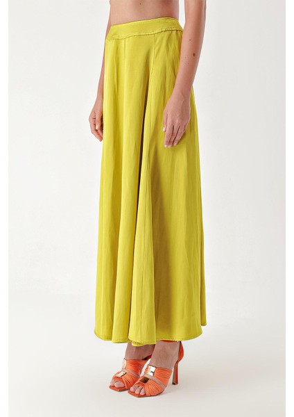 Asit Sarı Yüksek Bel Keten Etek 81271 modelleri