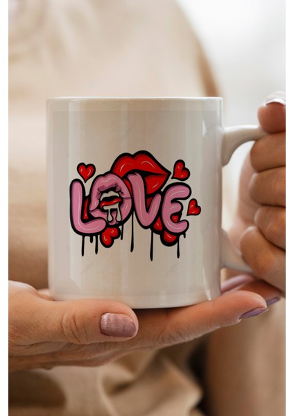Love Baskılı Kupa Bardak