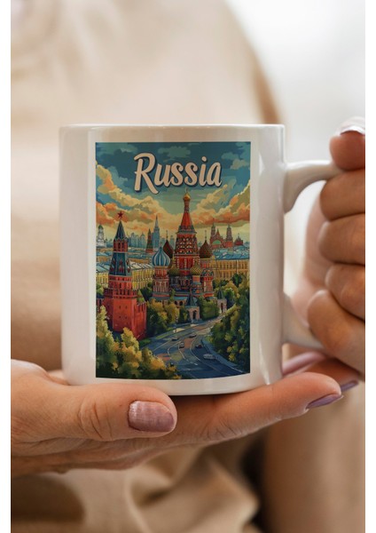 Rusya Baskılı Kupa Bardak