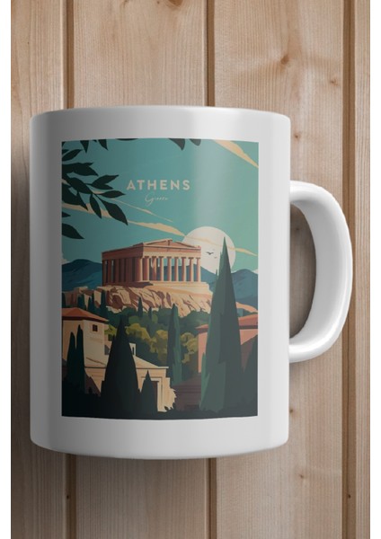 Greece- Yunanistan- Athens Baskılı Premium Kupa Bardak fiyatları