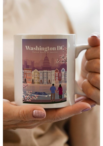 Washington, Dc- Usa Baskılı Premium Kupa Bardak
