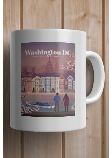 Washington, Dc- Usa Baskılı Premium Kupa Bardak fiyatları