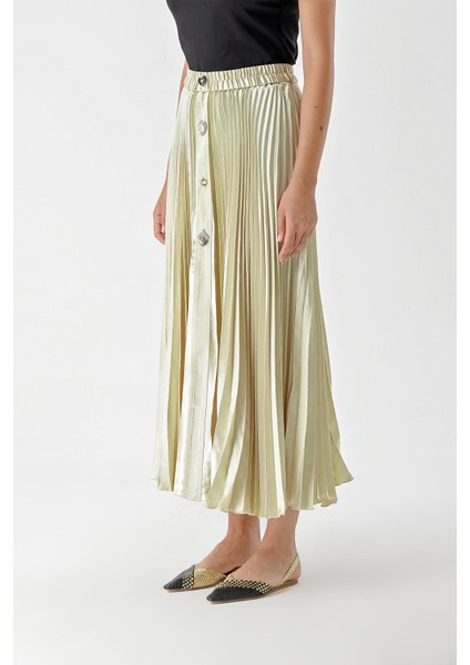 Bej Piliseli ve Aksesuar Detaylı Uzun Etek 81256 modelleri