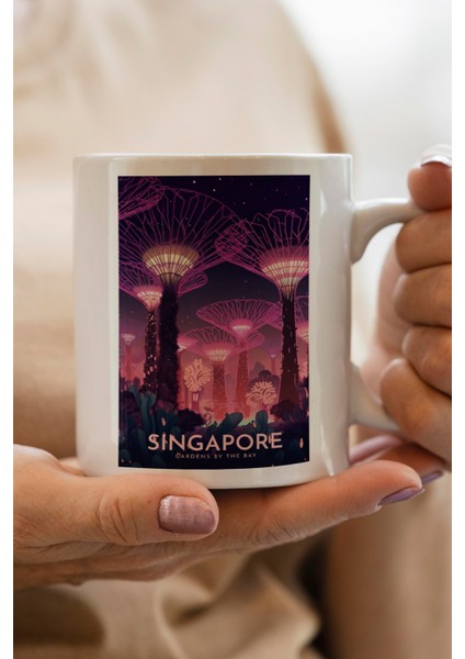 Singapur Baskılı Kupa Bardak