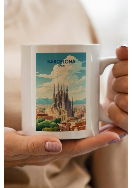 Barcelona- Spain Baskılı Premium Kupa Bardak