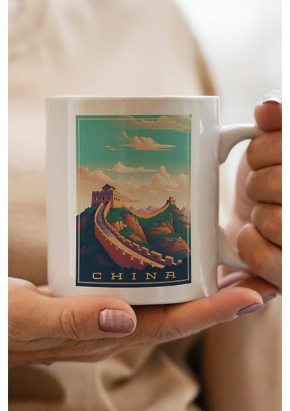 China- Çin Baskılı Premium Kupa Bardak