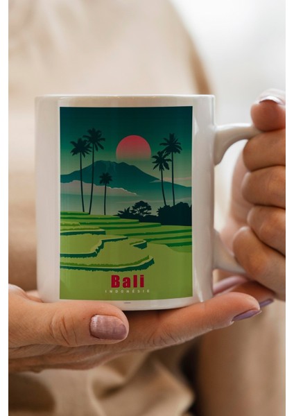 Endonezya- Bali Baskılı Premium Kupa Bardak