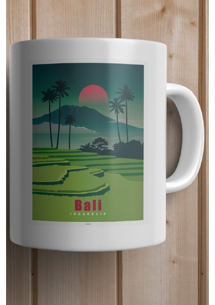Endonezya- Bali Baskılı Premium Kupa Bardak fiyatları