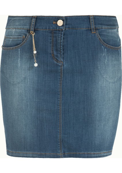 Lacivert Dar Kesim Denim Etek 80417 indirimleri