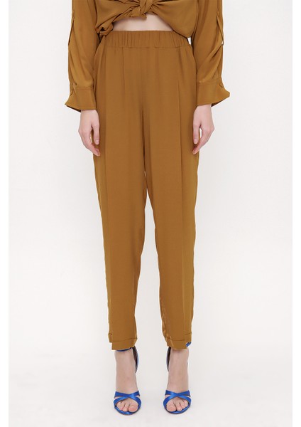 Hardal Beli Lastikli Bol Kesim Pantolon 41608 fiyatları