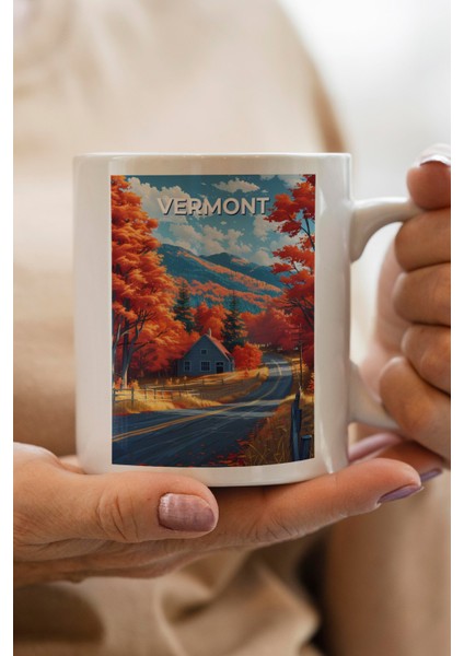 Vermont Baskılı Kupa Bardak