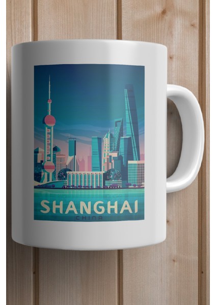 China- Shanghai Baskılı Premium Kupa Bardak fiyatları