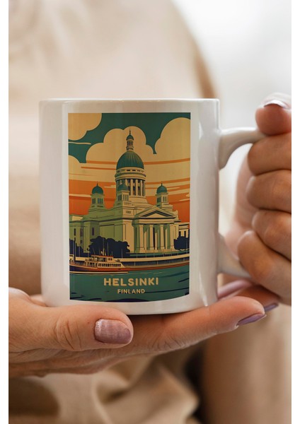 Finland- Finlandiya- Helsinki Baskılı Premium Kupa Bardak