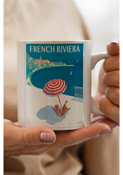 French Riviera Baskılı Premium Kupa Bardak