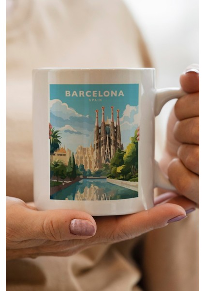 Barcelona- Spain Baskılı Premium Kupa Bardak