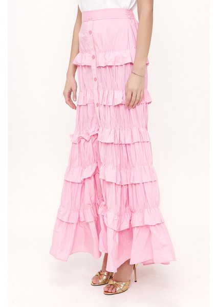 Pembe Büzgülü Kat Kat Etek 81168 fiyatları