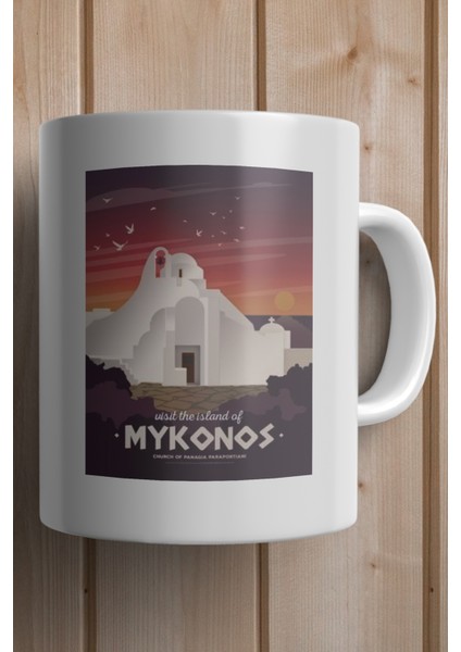 Greece- Yunanistan- Mykonos Baskılı Premium Kupa Bardak fiyatları