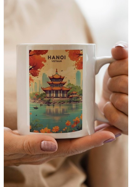 Vietnam- Hanoi Baskılı Premium Kupa Bardak