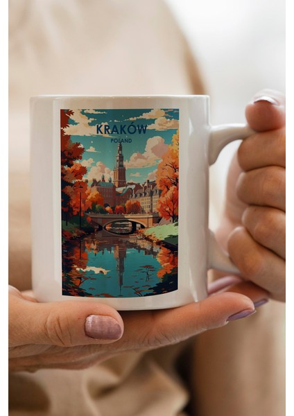 Poland- Krakow Baskılı Premium Kupa Bardak