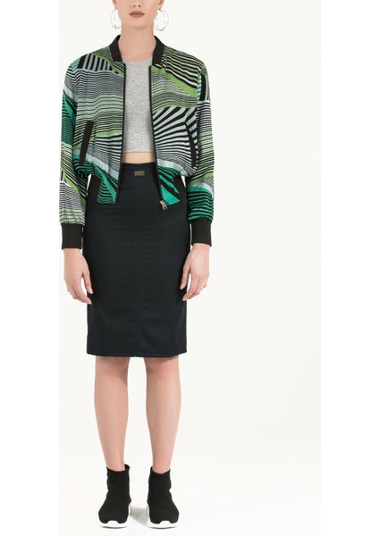 Lacivert Dar Kesim Cepli Etek 80390