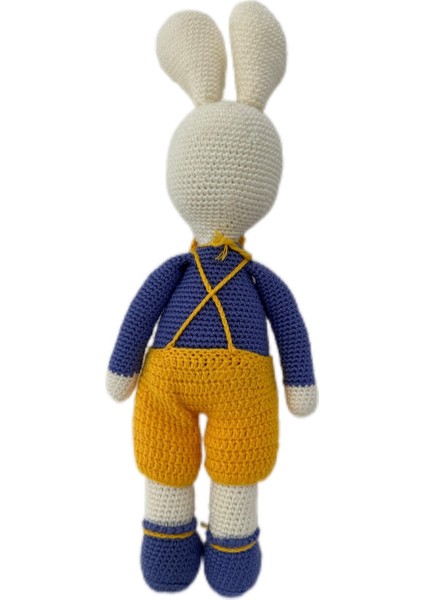 Sarı Mavi Renkli El Yapımı Oyuncak Amigurumi Pelüş Tavşan modelleri
