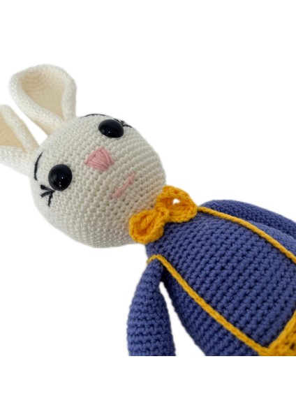 Sarı Mavi Renkli El Yapımı Oyuncak Amigurumi Pelüş Tavşan fırsatları