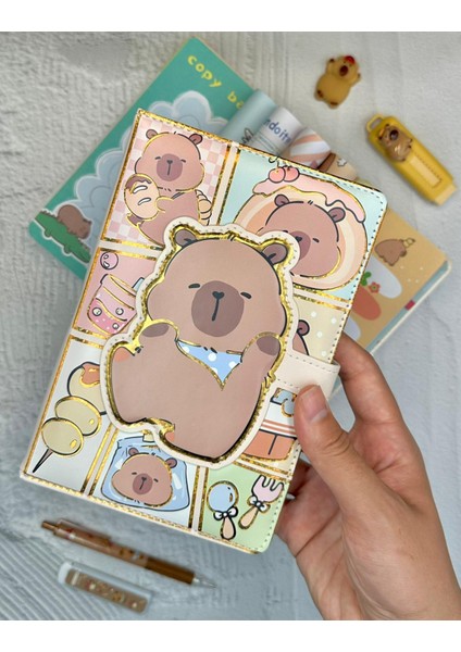 Capybara Özel Tasarım Renkli Resimli Defter/notebook/günlük/bullet Journal