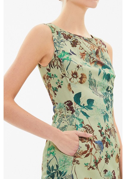 Haki Arkadan Fermuarlı Dar Kesim Mini Elbise 92364 modelleri