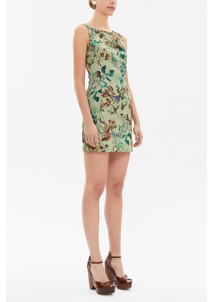 Haki Arkadan Fermuarlı Dar Kesim Mini Elbise 92364 indirimleri