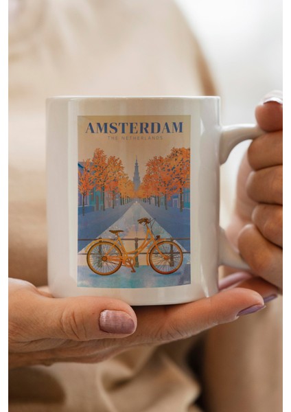 Amsterdam Baskılı Premium Kupa Bardak