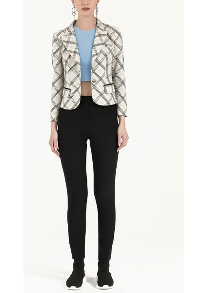 Siyah Yandan Cepli Boru Paça Pantolon 41265