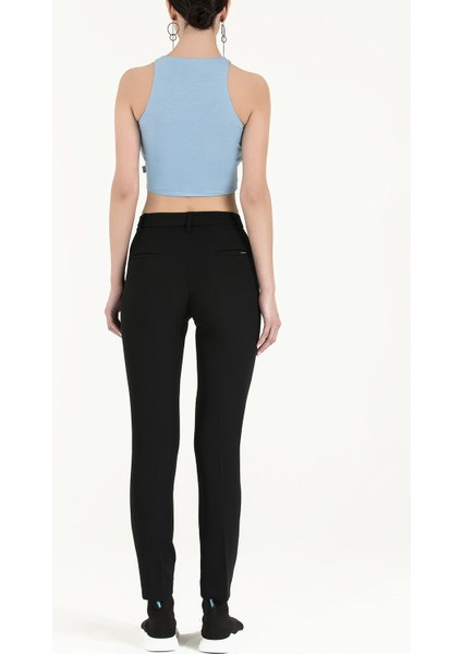 Siyah Yandan Cepli Boru Paça Pantolon 41265 fırsatları