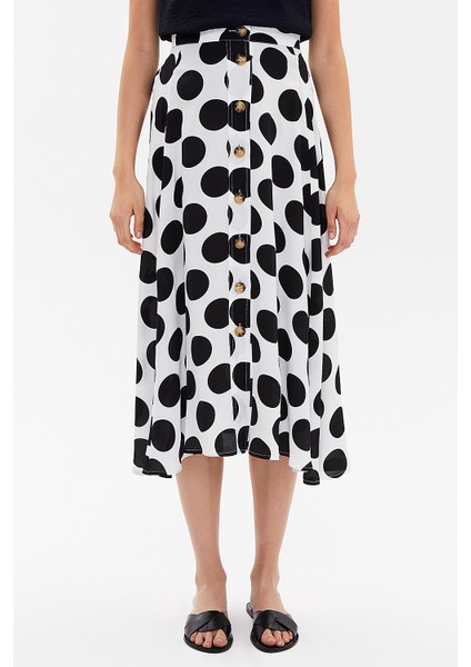 Puantiyeli Düğmeli Volanlı Etek 81063 fiyatları