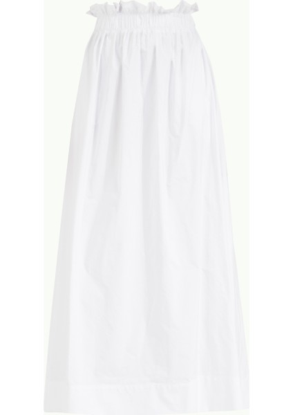 Beyaz Yüksek Bel Lastikli Uzun Etek 80995 indirimleri