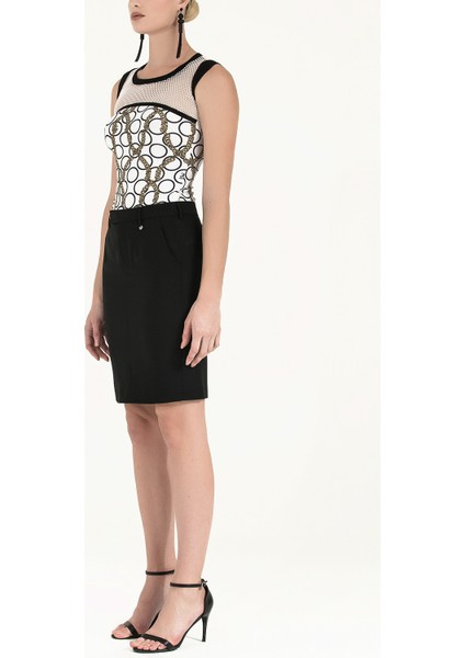 Siyah Yandan Cepli Düşük Bel Etek 80671 fiyatları