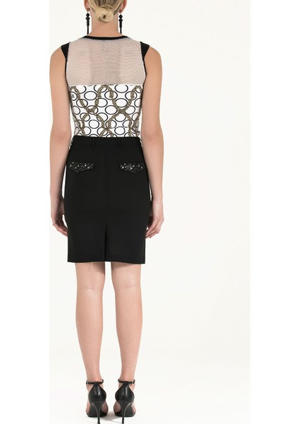 Siyah Yandan Cepli Düşük Bel Etek 80671 fırsatları