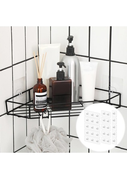 10 Lu Güçlü Kendinden Yapışkanlı Kancalar Köşe Rafı Banyo Rafı Duş Rafı Kancası, Su Geçirmez Askı modelleri