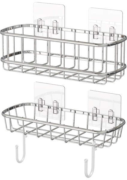 10 Lu Güçlü Kendinden Yapışkanlı Kancalar Köşe Rafı Banyo Rafı Duş Rafı Kancası, Su Geçirmez Askı fırsatları