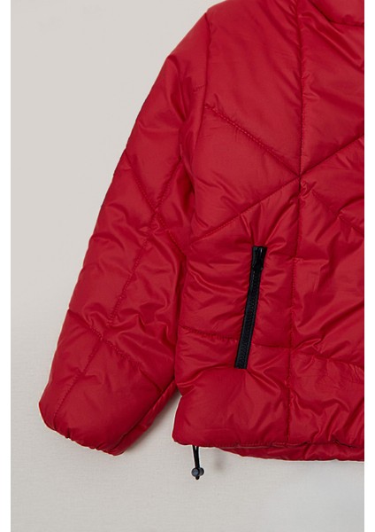 Fermuarlı Stoperli Kapüşonlu Kız Çocuk Şişme Mont modelleri