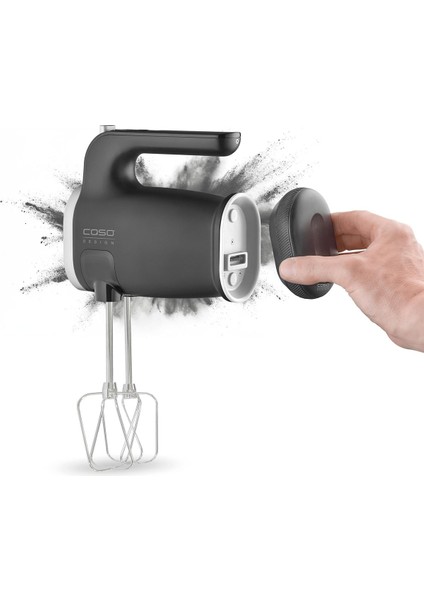 Kablosuz El Mikseri, 8 Hız, 30 Dakika Pil, Dijital Ekran, Siyah