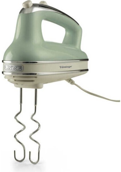 Yeşil ve Mavi Vintage El Mikseri, Şık ve Kullanışlı Tasarım.