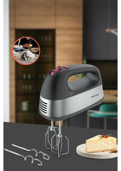 Paslanmaz Çelik Turbo El Mikseri, 5 Hız, Çırpma ve Yoğurma Aparatıyla Kolay Kullanım fiyatları