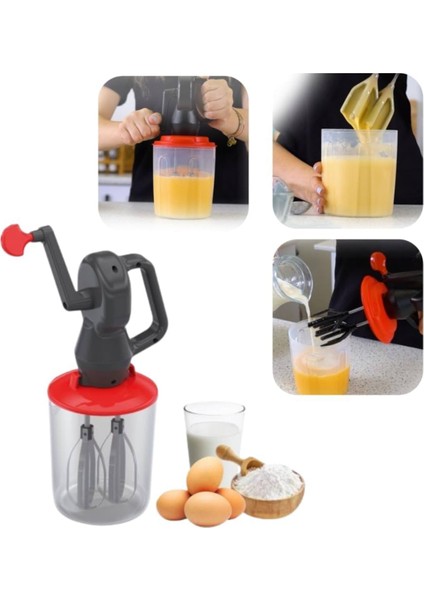 Kırmızı Çevirme Kollu Pratik El Mikseri, Kullanışlı ve Hafif Tasarım fiyatları