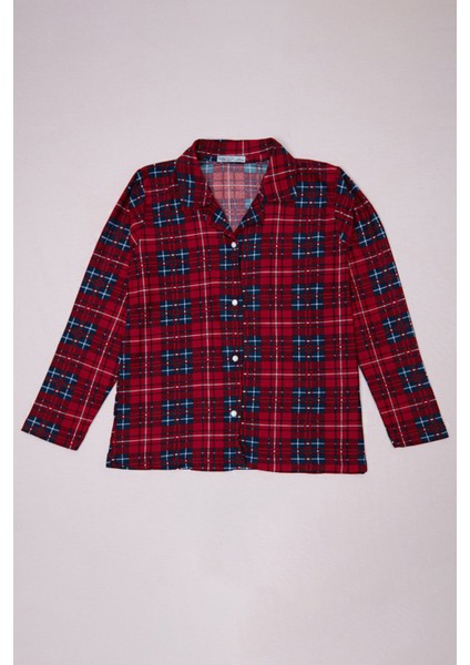 Ekose Desenli Süet Kız Çocuk Pijama Takımı modelleri