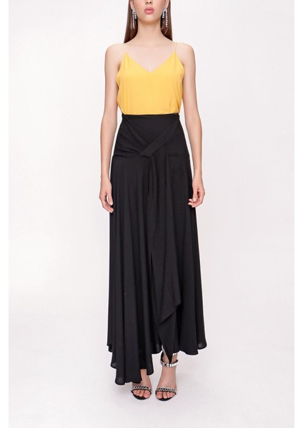 Siyah Godeli Yüksek Bel Etek 81196