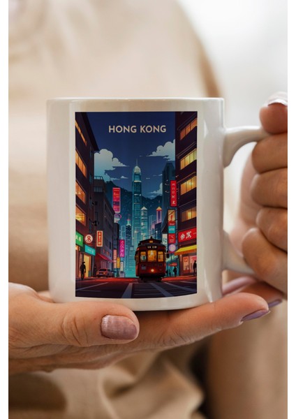 Hong Kong Baskılı Kupa Bardak